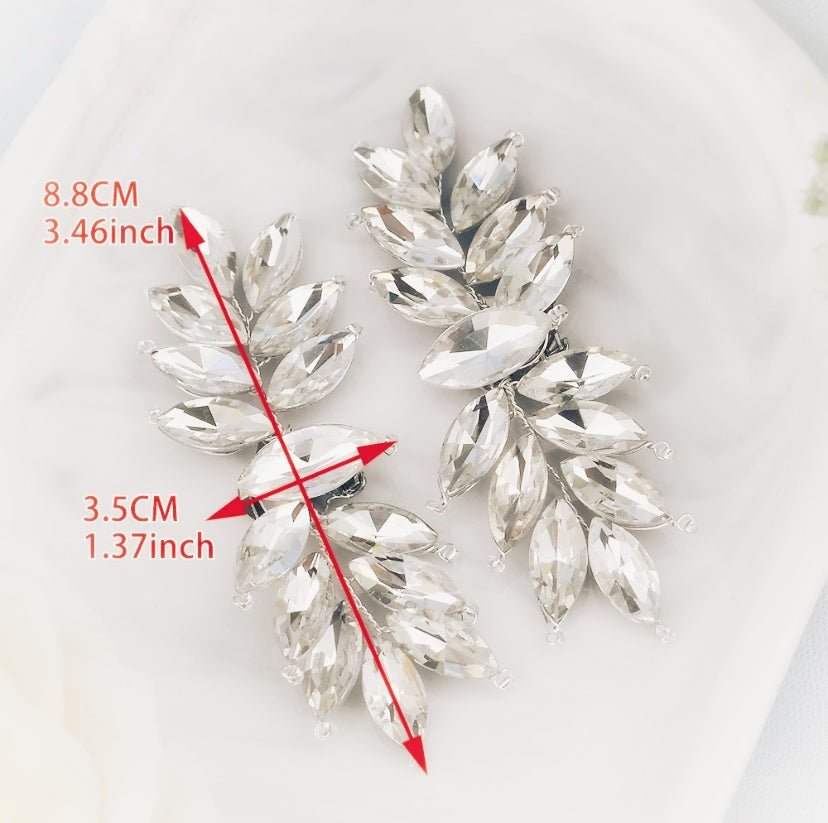 Crystal Diamante Wedding Shoe Clips, Bridal Shoe Clip, Wedding Shoes Accessories, Shoe Decoration, Shoe Jewellery, Wedding Accessories - Floralific