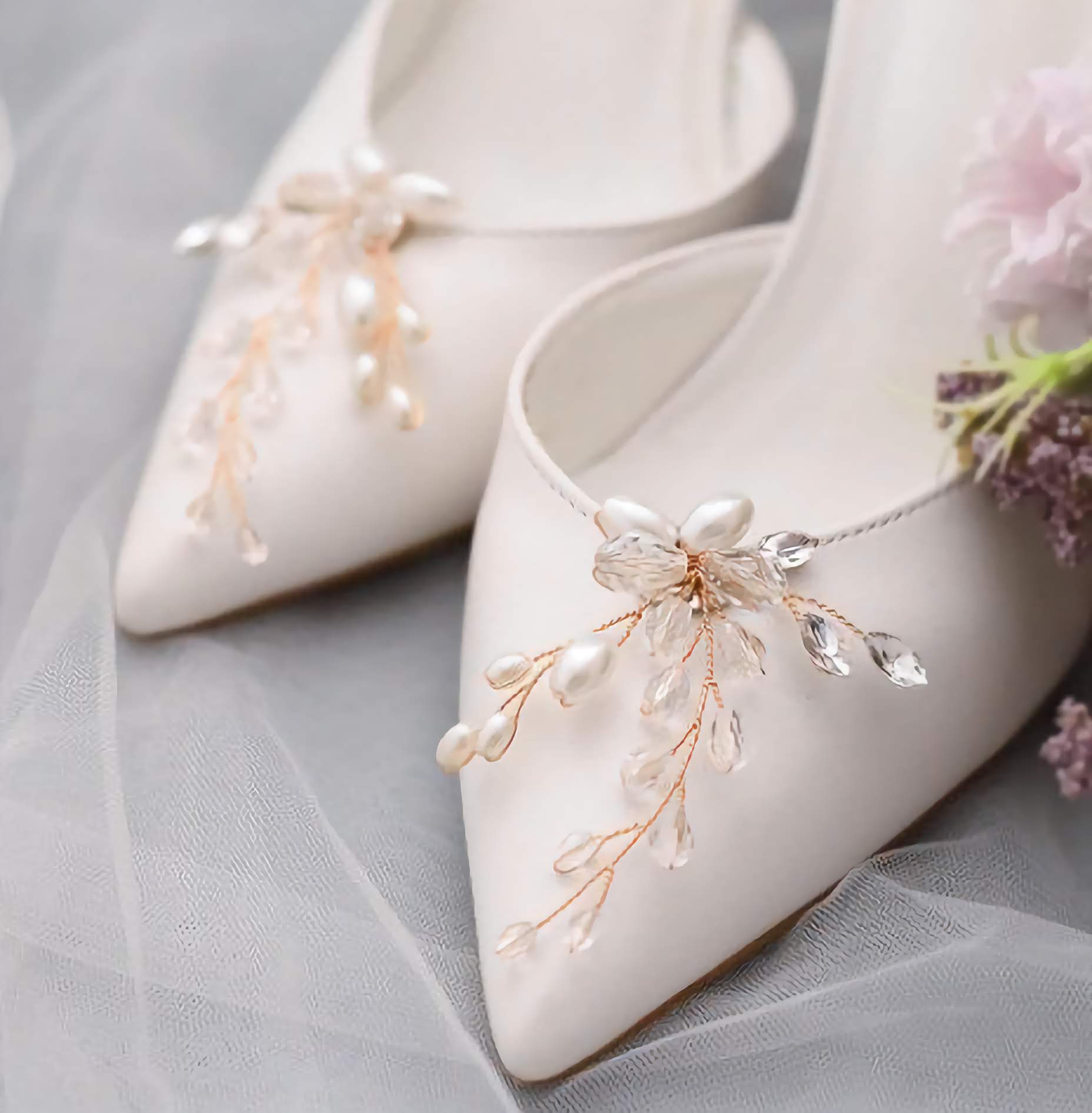 Wedding Shoe Clips, Bridal Shoe Clip, Pearl and Crystal Wedding Shoe A Wedding Shoe Clips, Bridal Shoe Clip, Pearl and Crystal Wedding Shoe A