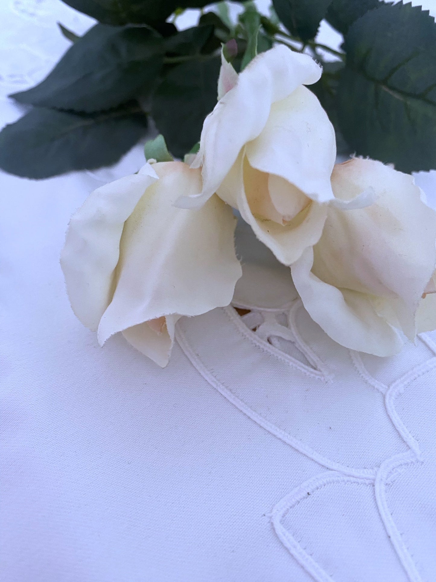 Artificial Cream Roses, Real Touch White Bud Roses, White Flowers, Artificial Flowers, White Flowers, Silk Faux Flowers, Wedding Flowers - Floralific