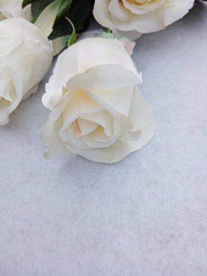 Artificial Cream Roses, Real Touch White Roses, Artificial Flowers, White Flowers, Silk Faux Flowers, Wedding Flowers, Flowers Gift for Her - Floralific