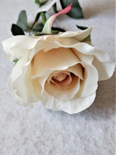 Artificial Cream Roses, Real Touch White Roses, White Flowers, Artificial Flowers, Faux Flowers Wedding Flowers, Flowers Gift for Her - Floralific