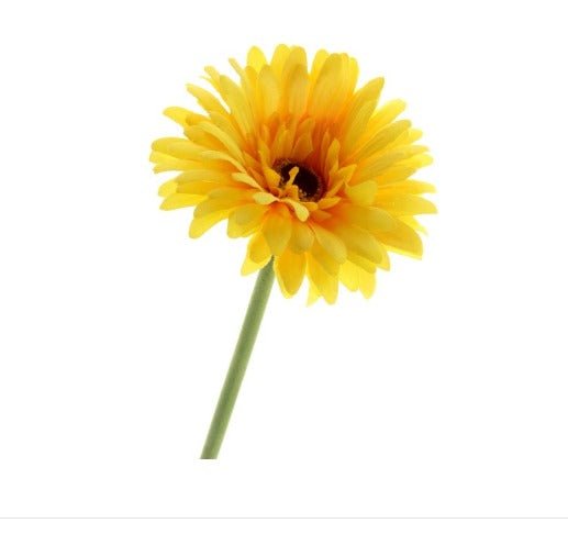 Artificial Gerbera Flowers Yellow Faux Flowers, Fake Gerbera, Gerbera Daisy Flowers, Silk Spring Wedding. Yellow Flowers, Gift for Her. - Floralific