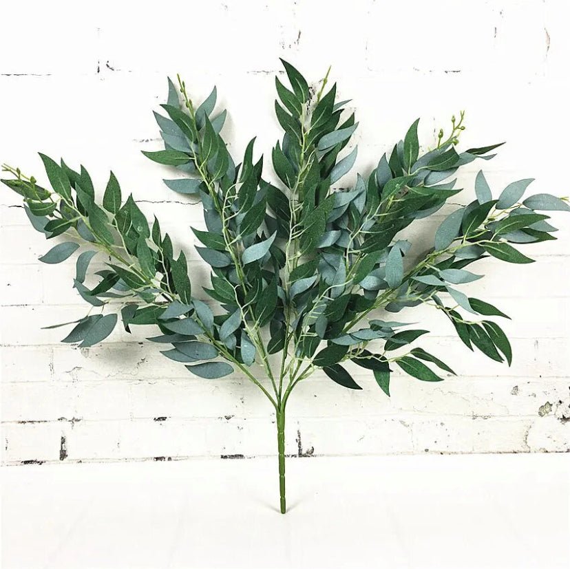 Artificial Green Foliage, Willow Foliage Leaves, Faux Green Leaves, Willow Light Green Foliage, Silk Wedding Flowers, Home Decor - Floralific