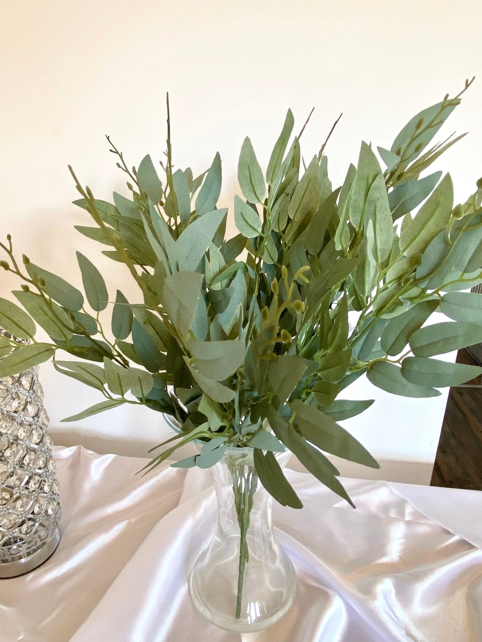 Artificial Green Foliage, Willow Foliage Leaves, Faux Green Leaves, Willow Light Green Foliage, Silk Wedding Flowers, Home Decor - Floralific