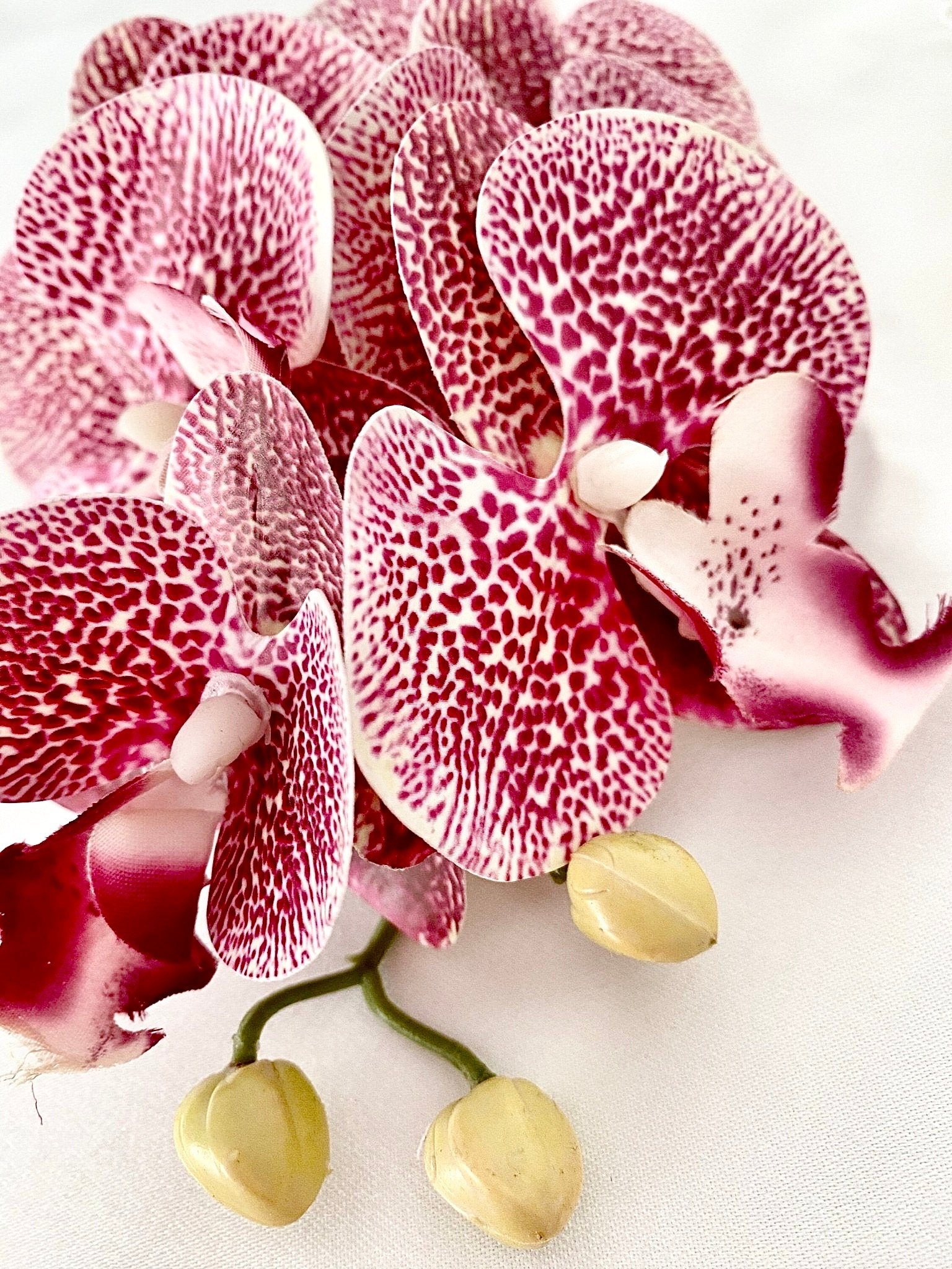 Artificial Orchid Flower, Dark Pink Spotted Orchid Stem, Flowers Gift for Her, Real Look Orchids, Artificial Flowers, Pink Flowers, Faux Orchid Flower* - Elegantly You