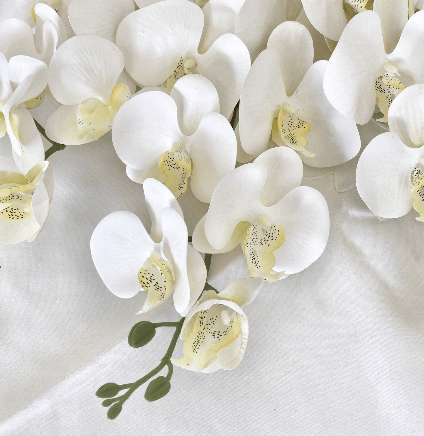 Artificial Orchid Flower Gift for Her, Real Look Orchids, White Orchid Phalaenopsis, Faux Orchid Stem Artificial Flowers White Flowers - Elegantly You