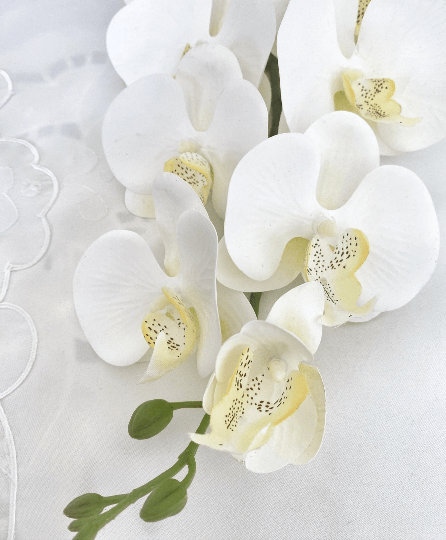 Artificial Orchid Flower Gift for Her, Real Look Orchids, White Orchid Phalaenopsis, Faux Orchid Stem Artificial Flowers White Flowers - Elegantly You