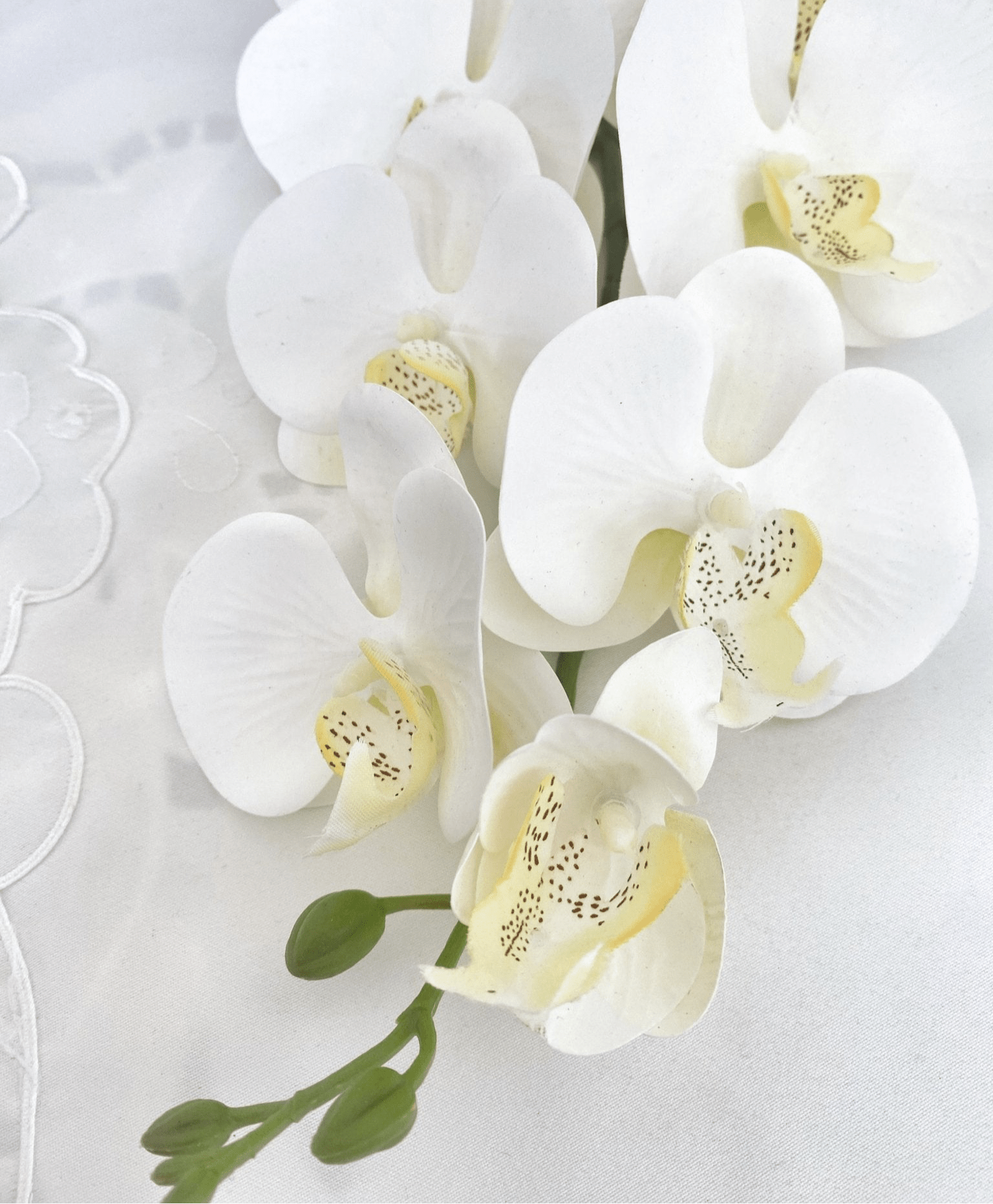 Artificial Orchid Flower Gift for Her, Real Look Orchids, White Orchid Phalaenopsis, Faux Orchid Stem Artificial Flowers White Flowers - Elegantly You