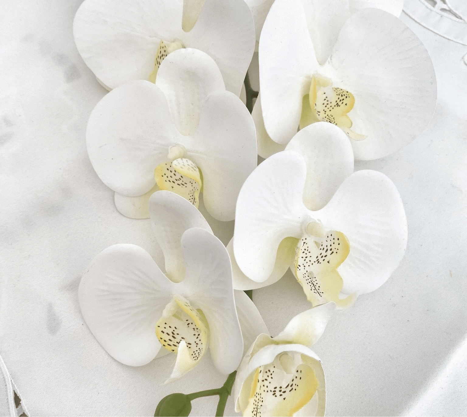 Artificial Orchid Flower Gift for Her, Real Look Orchids, White Orchid Phalaenopsis, Faux Orchid Stem Artificial Flowers White Flowers - Elegantly You