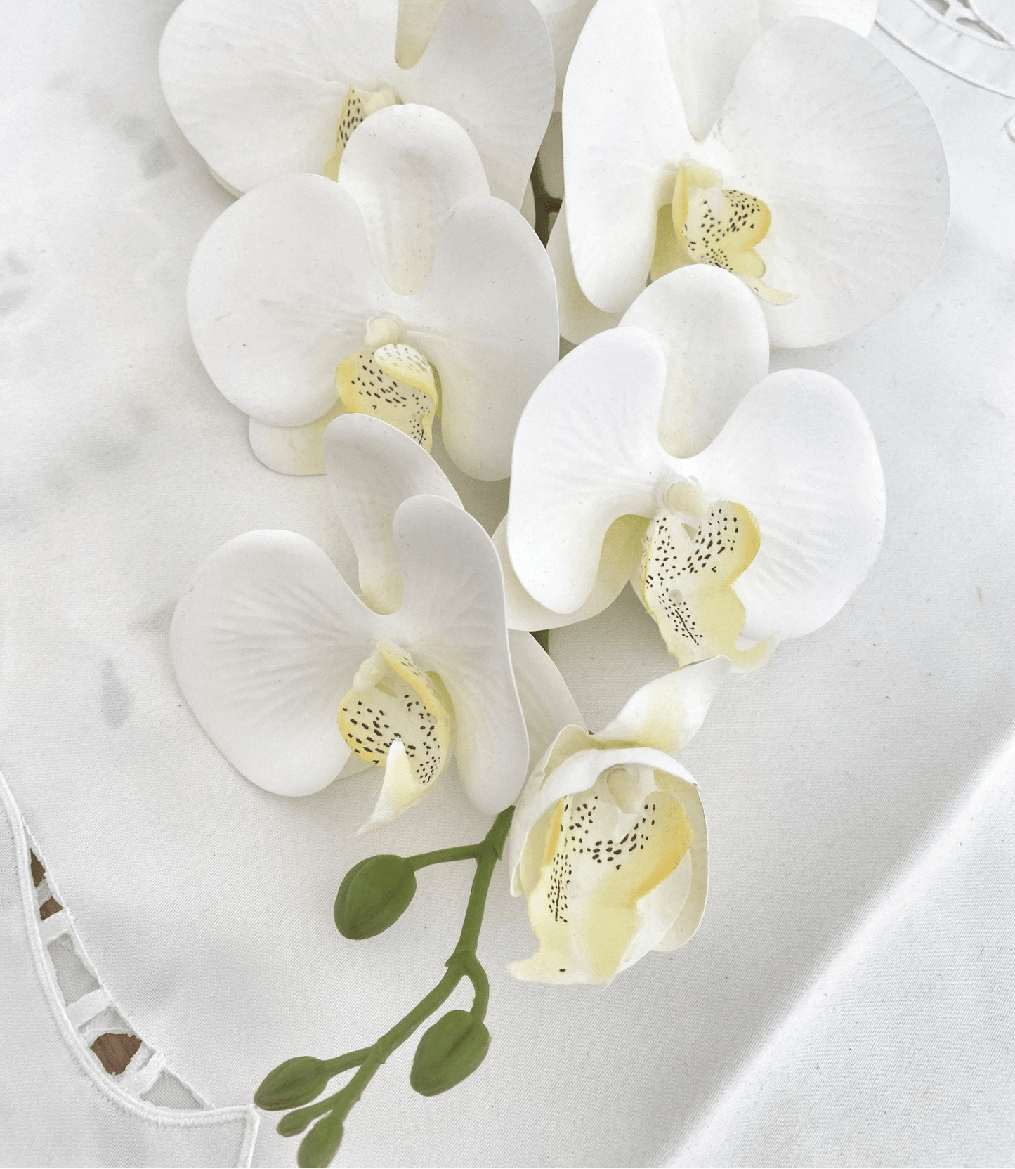 Artificial Orchid Flower Gift for Her, Real Look Orchids, White Orchid Phalaenopsis, Faux Orchid Stem Artificial Flowers White Flowers - Elegantly You
