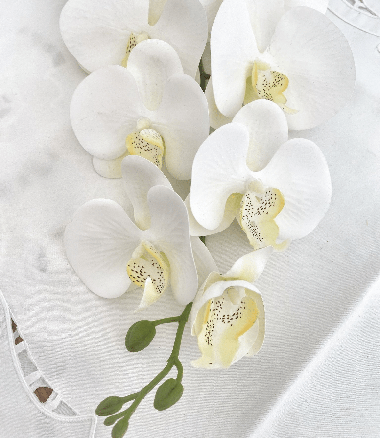 Artificial Orchid Flower Gift for Her, Real Look Orchids, White Orchid Phalaenopsis, Faux Orchid Stem Artificial Flowers White Flowers - Elegantly You