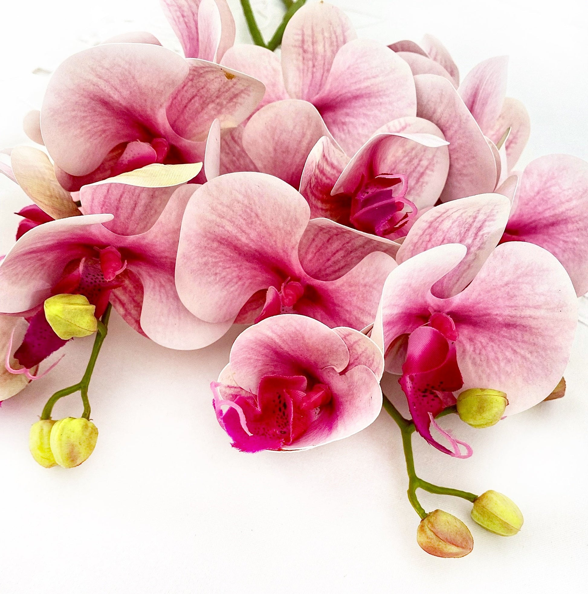 Artificial Orchid Flower, Real Touch Orchids, Variegated Pink Orchid Stem, Phalaenopsis Orchid Flower Artificial Flowers Pink Flowers, Gift for Her - Elegantly You