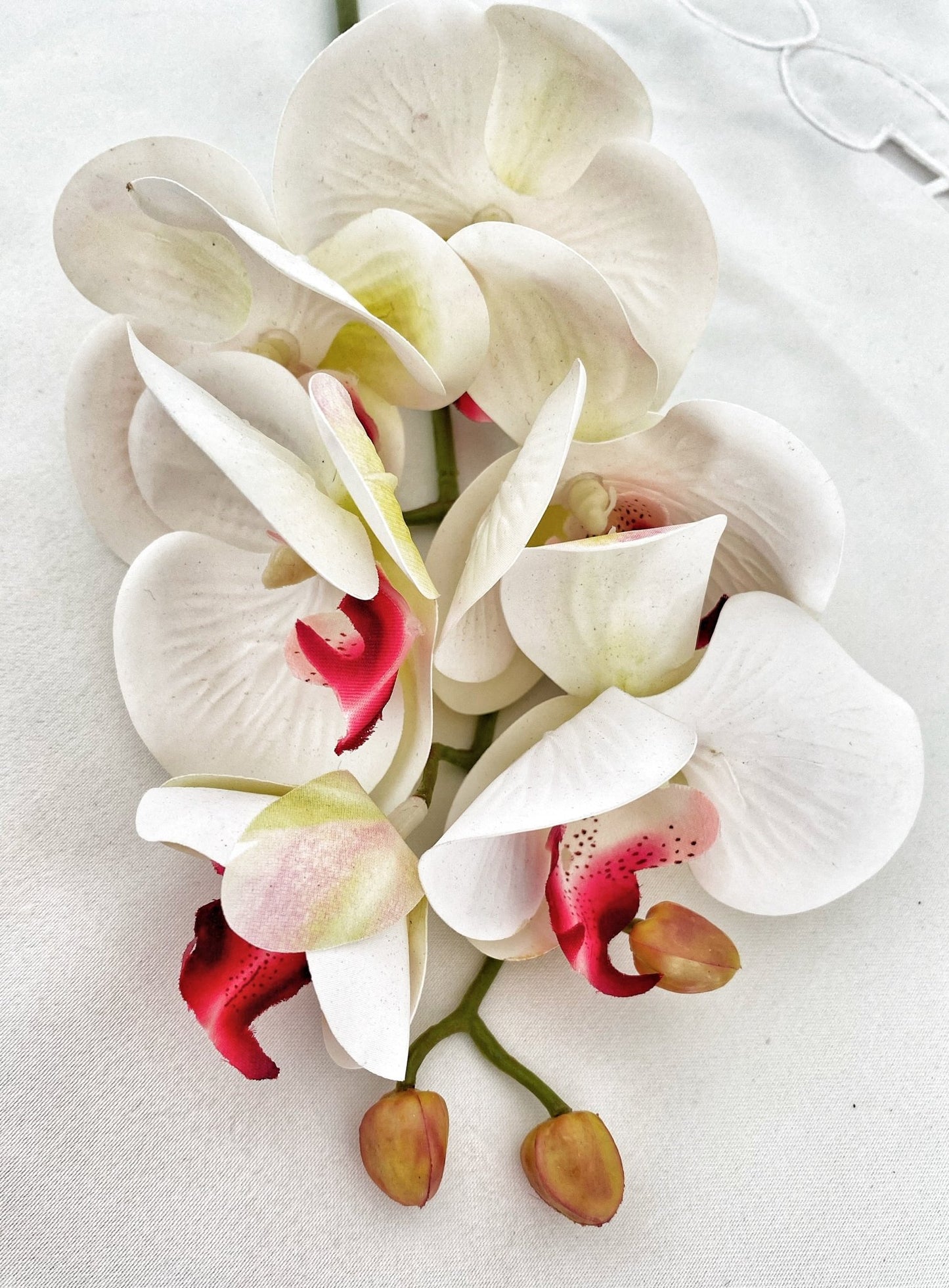 Artificial Orchid, Flowers Gift for Her, Real Touch Orchids, White & Pink Orchid, Phalaenopsis, Faux Orchid, Artificial White Flowers - Floralific