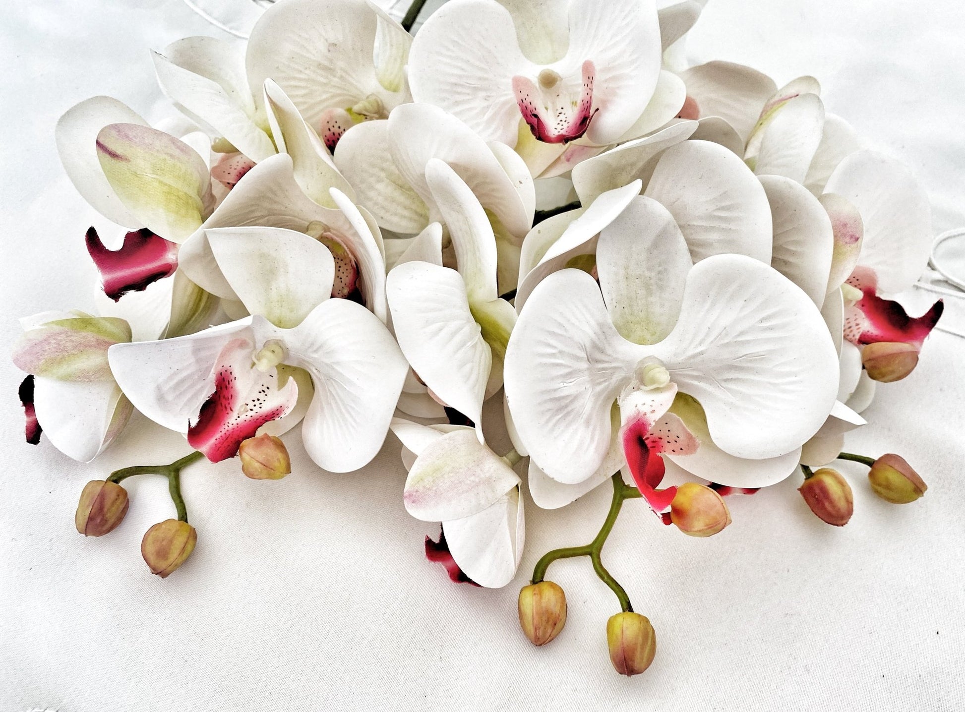 Artificial Orchid, Flowers Gift for Her, Real Touch Orchids, White & Pink Orchid, Phalaenopsis, Faux Orchid, Artificial White Flowers - Floralific