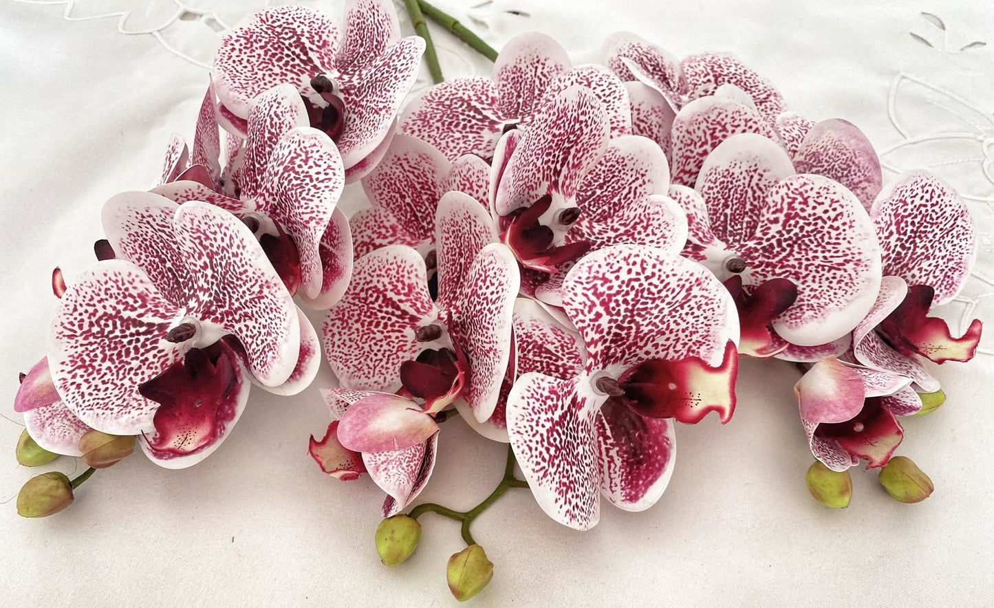 Artificial Orchid, Magenta Pink Spotted Orchid, Pink Flowers, Flowers Gift for Her, Artificial Flowers, Real Look Orchids Faux Orchid Flower - Floralific