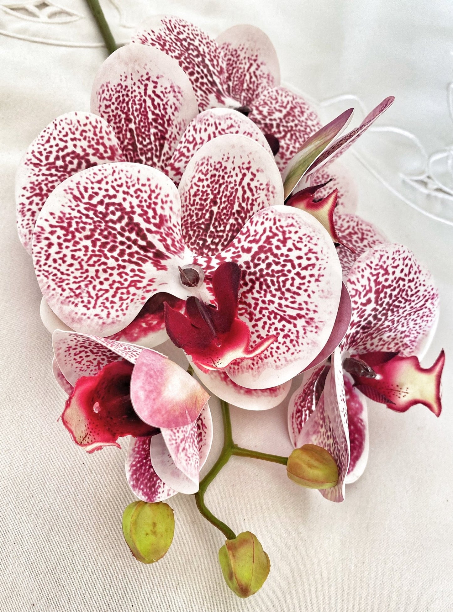 Artificial Orchid, Magenta Pink Spotted Orchid, Pink Flowers, Flowers Gift for Her, Artificial Flowers, Real Look Orchids Faux Orchid Flower - Floralific