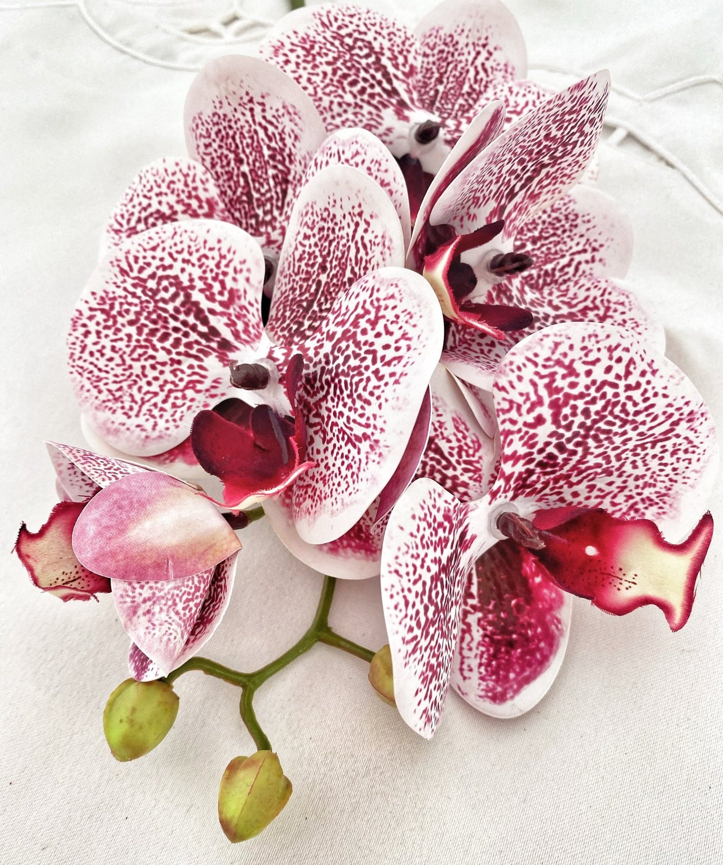 Artificial Orchid, Magenta Pink Spotted Orchid, Pink Flowers, Flowers Gift for Her, Artificial Flowers, Real Look Orchids Faux Orchid Flower - Floralific