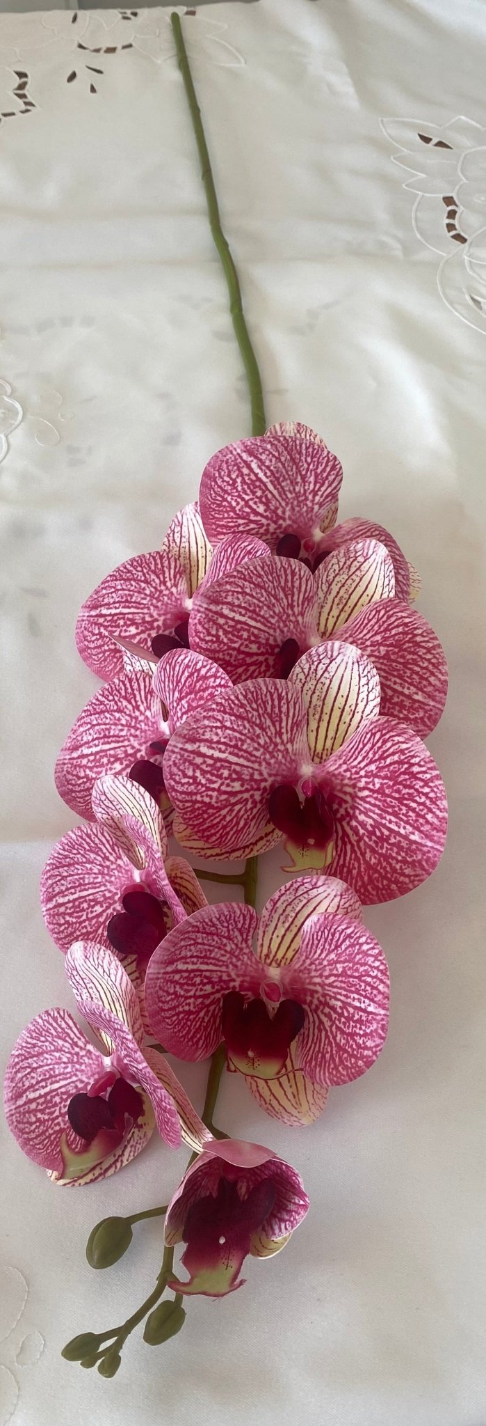 Artificial Orchid, Make your own Plant, Gift for Her, Real Look Orchids, Pink Striped Orchid, Phalaenopsis, Artificial Faux Orchid Flower - Floralific