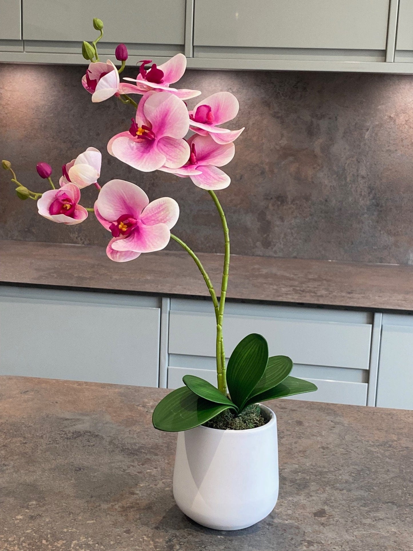 Artificial Orchid Plant, Gift for Her, Real Look Orchids, Pink Orchid Pot Plant, Phalaenopsis, Artificial Flowers, Silk, Faux Orchid - Floralific