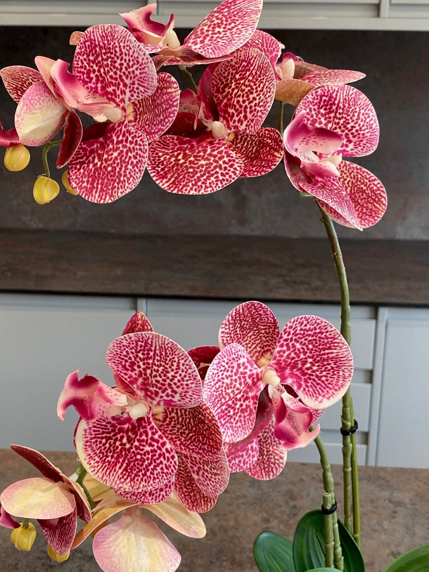 Artificial Orchid Plant, Gift for Her, Real Look Orchids, Spotted Pink Orchid Pot Plant, Phalaenopsis, Artificial Flowers, Faux Orchid - Floralific