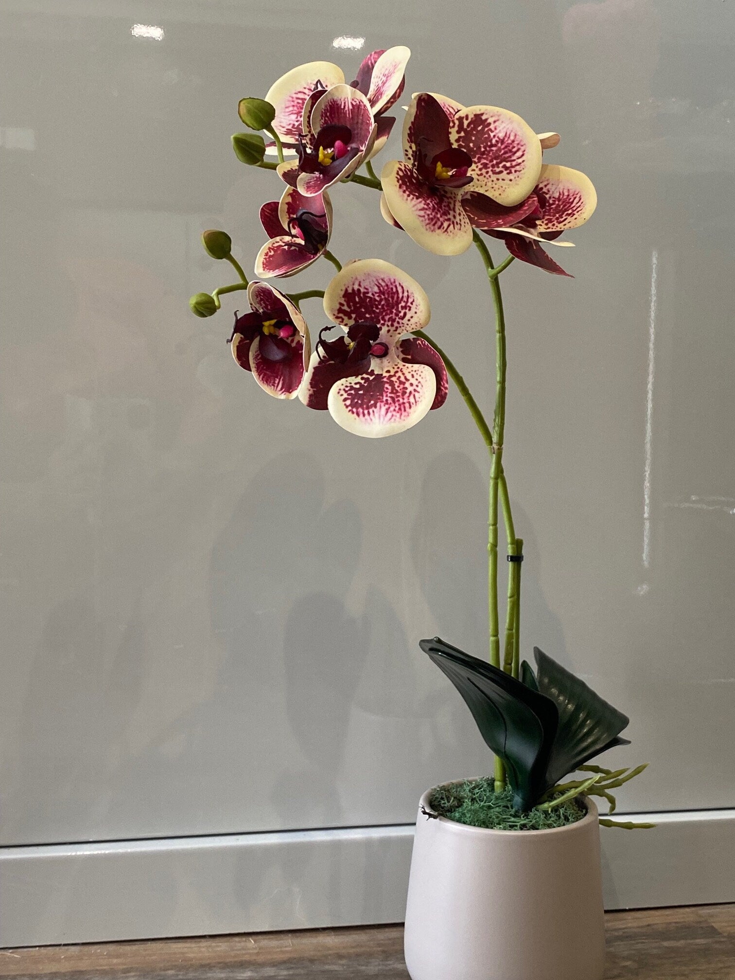 Artificial Orchid Plant, Gift for Her, Real Look Orchids, Spotted Red Orchid Pot Plant, Phalaenopsis, Artificial Flowers, Faux Orchid - Floralific