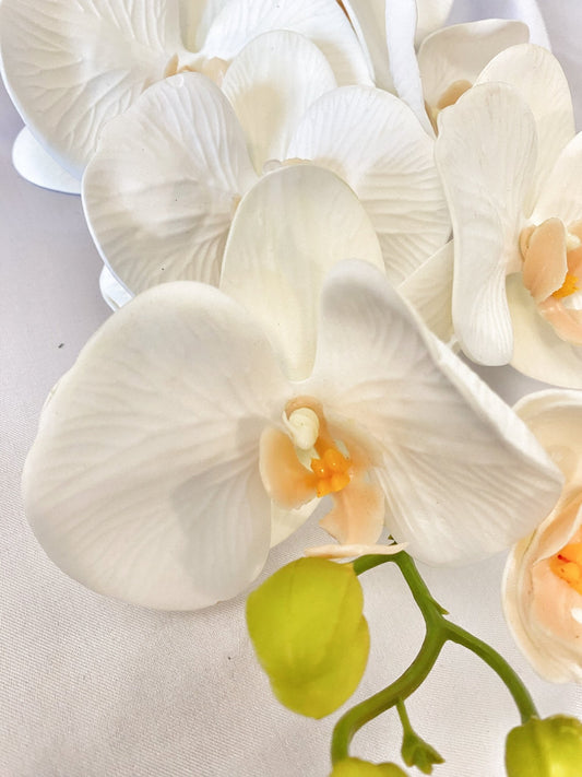 Artificial Orchid, White Orchid, White Flowers, Flowers Gift for Her, Artificial Flowers, Real Touch Faux Orchid Flowers, Wedding Flowers - Floralific