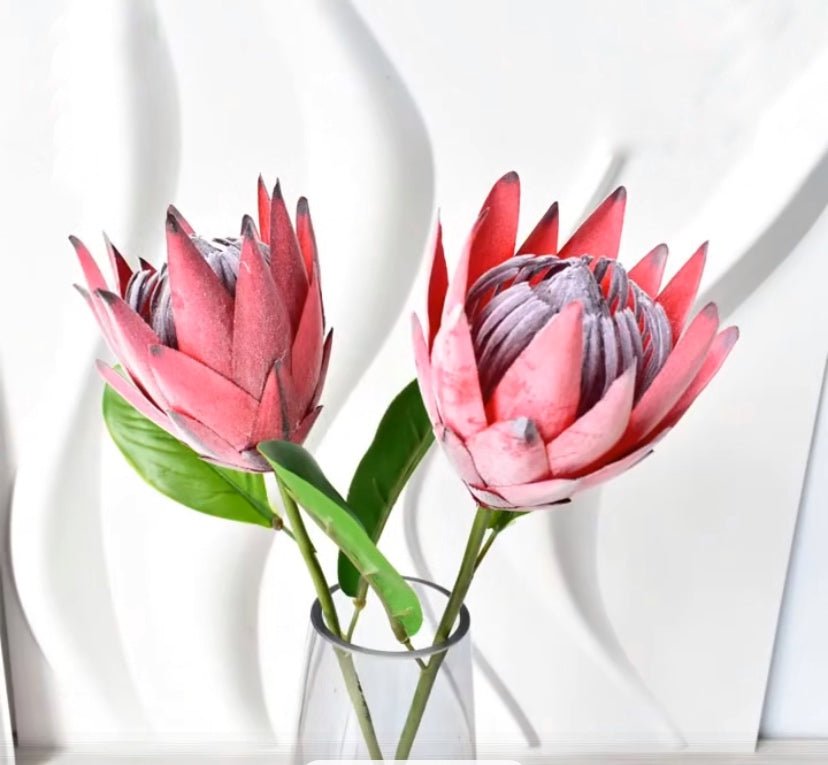 Artificial Protea Flowers, Pink & Purple Faux Flowers, Foliage Filler Flowers, Fake Protea, Artificial Flowers, Wedding, King Protea, Pink Purple Flowers - Floralific