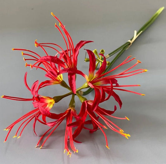 Artificial Red Spider Lilies, Faux Red Flowers, Fake Spider Lilies, Artificial Flowers, Silk Wedding Flowers, Red Flowers Gift for Her. - Floralific