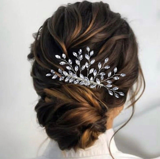 Bridal Wedding Hair Accessories Crystal Hair Comb in Silver or Gold Hair Vine Bridesmaid Accessory Wedding Hair Jewellery Rhinestone Crystal - Floralific