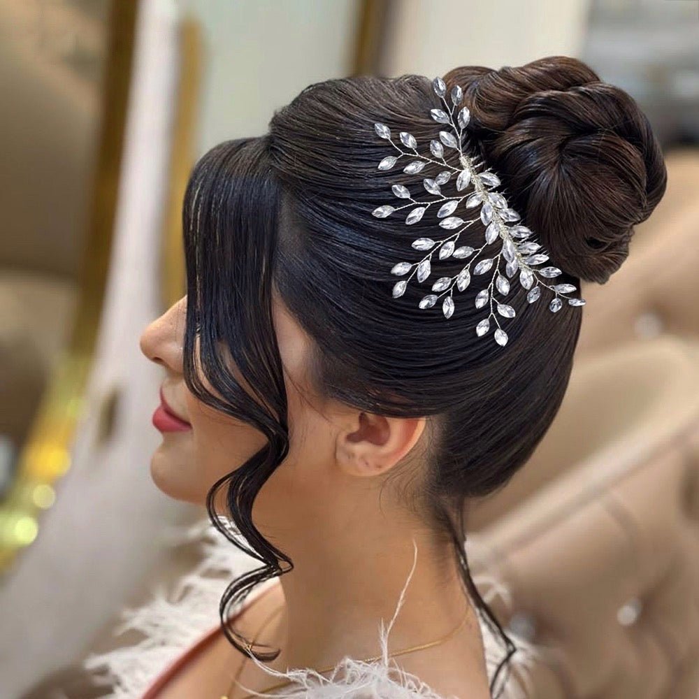 Bridal Wedding Hair Accessories Crystal Hair Comb in Silver or Gold Hair Vine Bridesmaid Accessory Wedding Hair Jewellery Rhinestone Crystal - Floralific