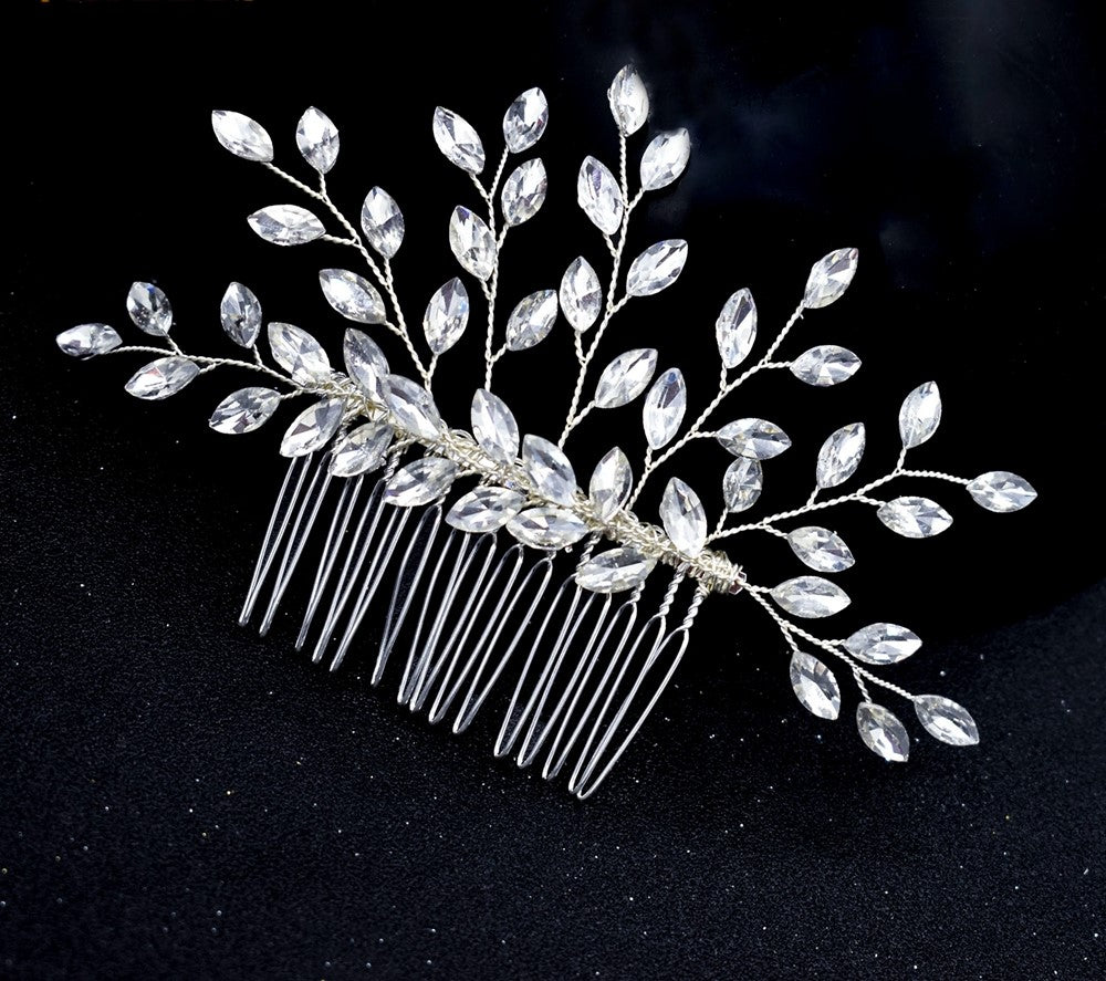 Bridal Wedding Hair Accessories Crystal Hair Comb in Silver or Gold Hair Vine Bridesmaid Accessory Wedding Hair Jewellery Rhinestone Crystal - Floralific