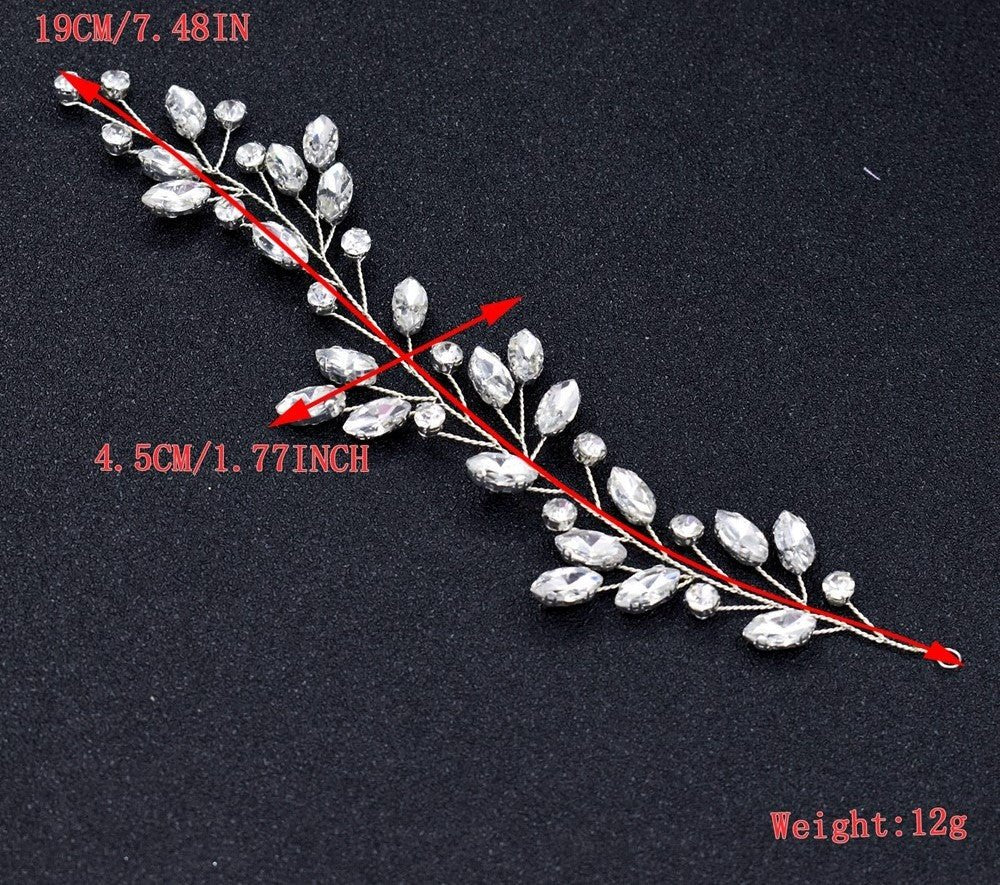 Bridal Wedding Hair Accessories Crystal Hair Piece Bridesmaid's Hair Accessory Hair Vine Hair Jewellery Crystal Tiara in Silver (S482) - Floralific