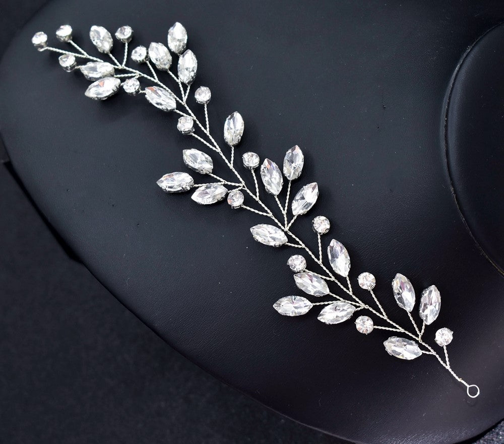 Bridal Wedding Hair Accessories Crystal Hair Piece Bridesmaid's Hair Accessory Hair Vine Hair Jewellery Crystal Tiara in Silver (S482) - Floralific