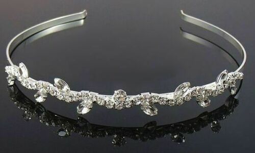 Bridesmaids Tiara Headband, Bridal Tiara, Flower Girl Tiara, Bridal Wedding Hair Accessories with Crystal Diamante for Bridesmaid - Floralific