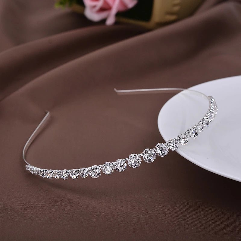 Bridesmaids Tiara Headband, Flower Girl Tiara, Bridal Wedding Hair Accessories with Crystal Diamante for Bridesmaid or Flower Girl - Floralific