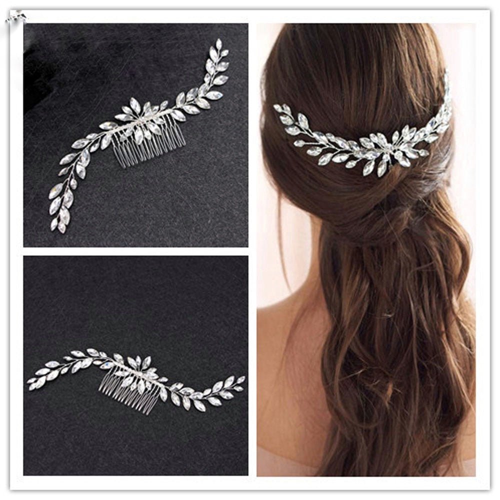 Crystal Bridal Wedding Hair Jewellery Bridal Wedding Hair Accessories Hair Vine/ Comb with Crystal Diamante Bridesmaid Wedding Hair - Floralific