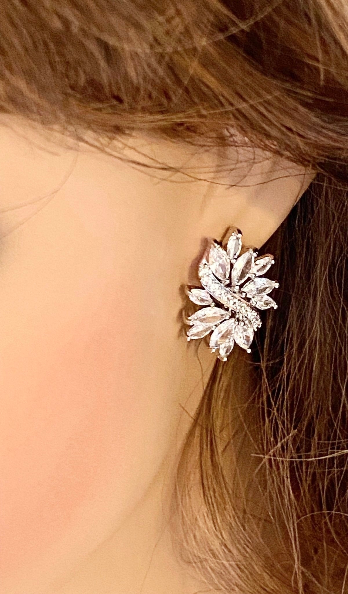 Crystal Cubic Zirconia Jewellery Set Gift for Her Clearance Sale Bridal Necklace Bridal Earrings CZ Jewelry Wedding Set in Silver Colour - Elegantly You