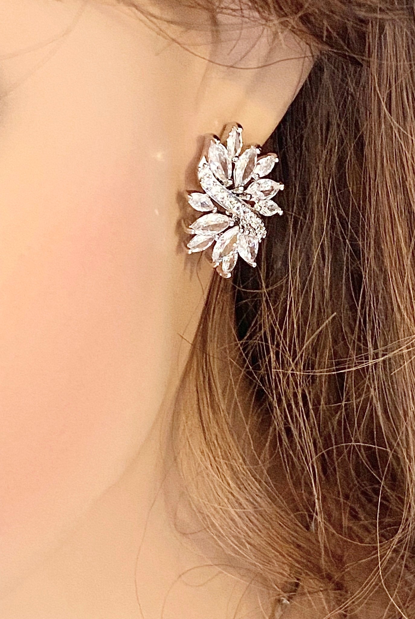 Crystal Cubic Zirconia Jewellery Set Gift for Her Clearance Sale Bridal Necklace Bridal Earrings CZ Jewelry Wedding Set in Silver Colour - Elegantly You