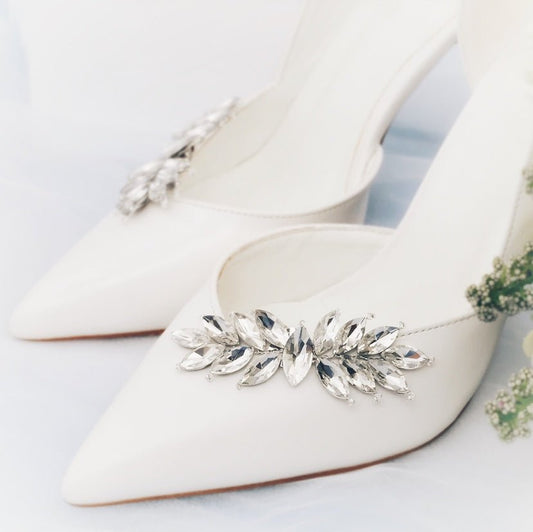 Crystal Diamante Wedding Shoe Clips, Bridal Shoe Clip, Wedding Shoes Accessories, Shoe Decoration, Shoe Jewellery, Wedding Accessories - Floralific