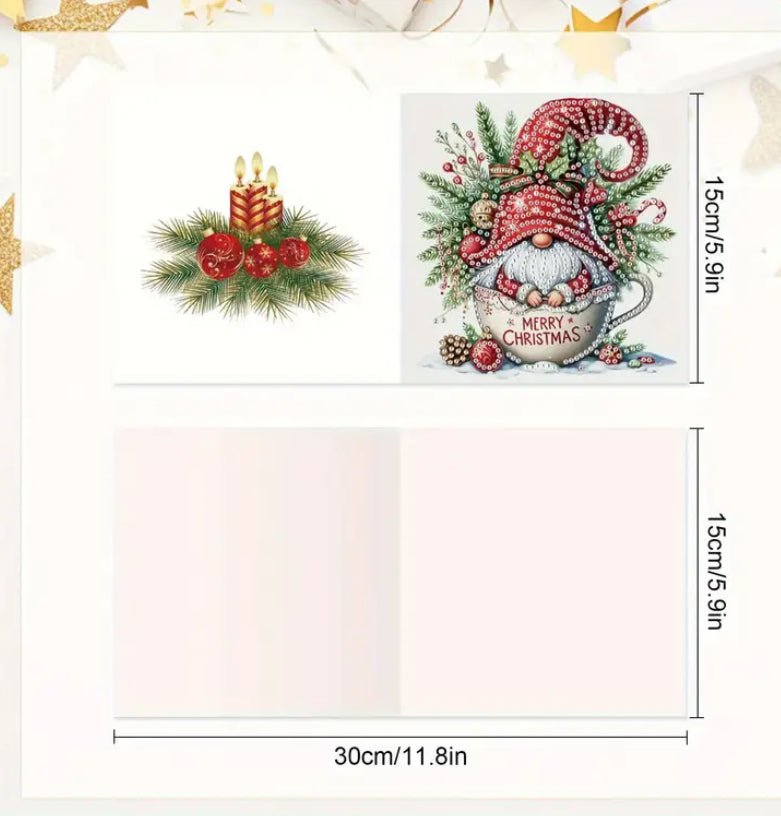 Diamond Art Christmas Cards Christmas Gonks 6pcs - DIY Diamond Art Kits - Elegantly You