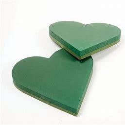 Floral Foam Heart Flower Oasis Flower Foam 7" 10" 12" 15" Open & Closed Heart Flower Arranging Funeral Grave Florists Flower Foam Wreath - Floralific