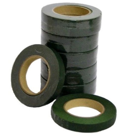 Florist Stem Tape Dark Green 12mm x 27.5m. Flower Tape, Floristry Wire Work Buttonholes, Corsages - Floralific