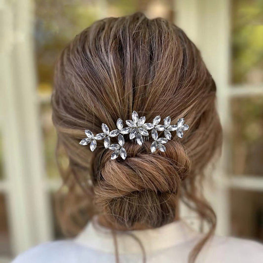 Flower Girl Crystal Hair Comb in Silver Hair Vine Bridesmaid Hair Accessory Wedding Hair Prom Accessory S477 - Floralific