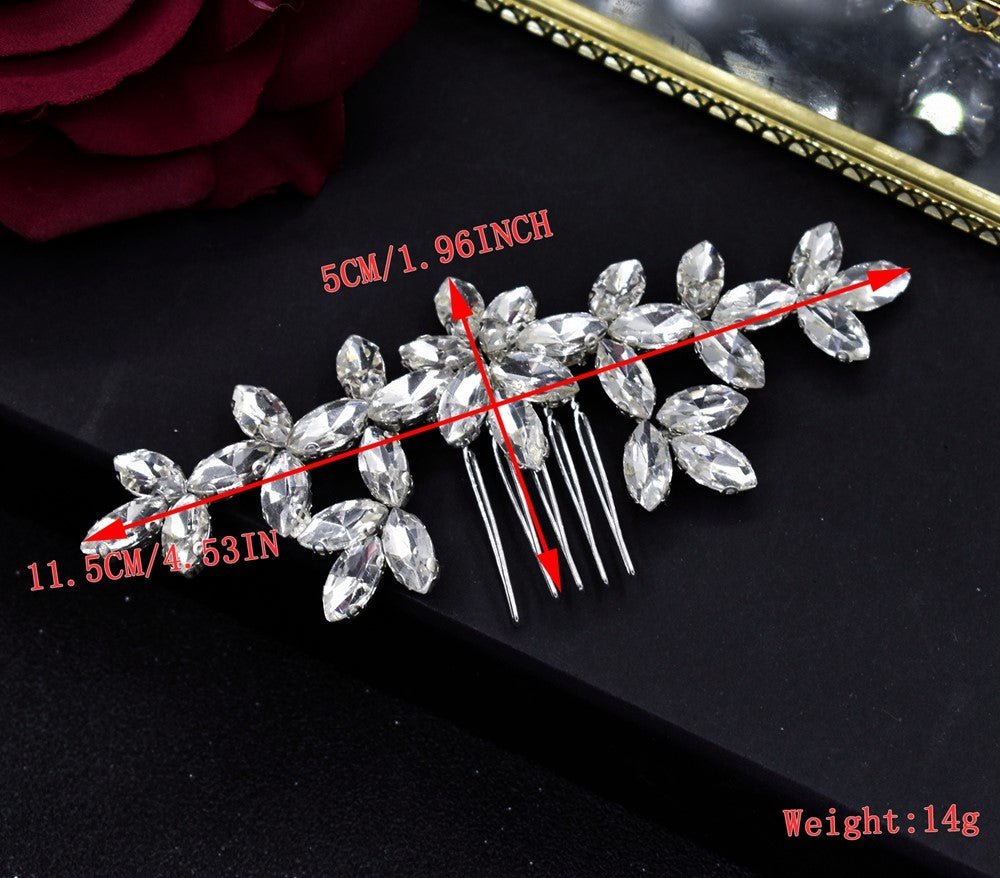 Flower Girl Crystal Hair Comb in Silver Hair Vine Bridesmaid Hair Accessory Wedding Hair Prom Accessory S477 - Floralific