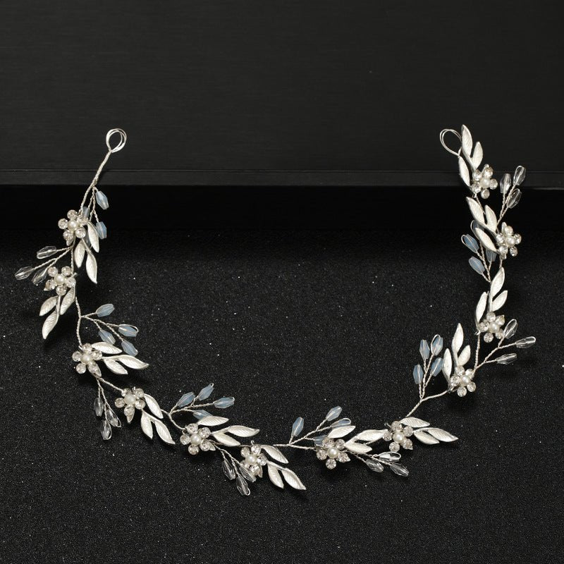 Wedding Hair Vine Bridal Hair Accessories Crystal Tiara Bridesmaid Accessory Prom Hair Accessory with Leaf Design in Silver or Gold - Floralific