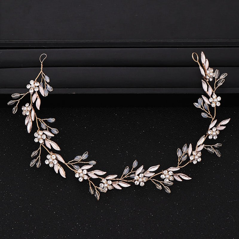 Wedding Hair Vine Bridal Hair Accessories Crystal Tiara Bridesmaid Accessory Prom Hair Accessory with Leaf Design in Silver or Gold - Floralific