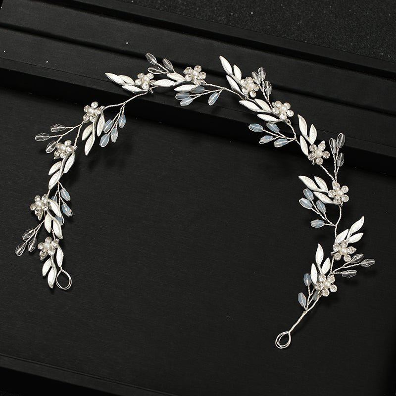 Wedding Hair Vine Bridal Hair Accessories Crystal Tiara Bridesmaid Accessory Prom Hair Accessory with Leaf Design in Silver or Gold - Floralific