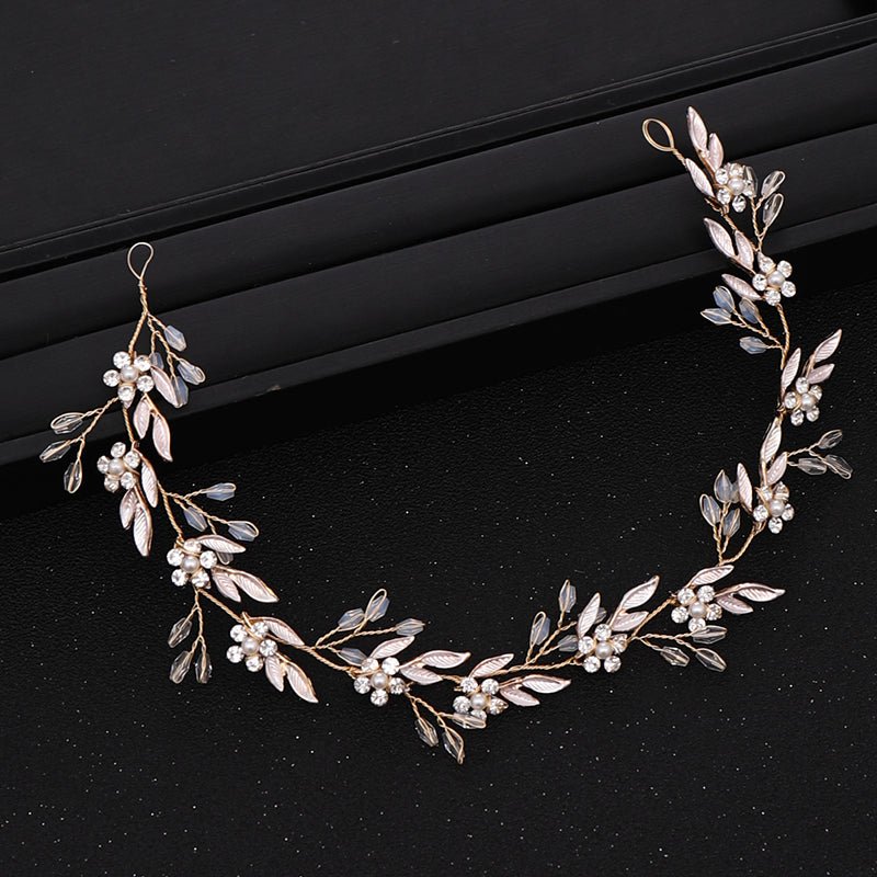 Wedding Hair Vine Bridal Hair Accessories Crystal Tiara Bridesmaid Accessory Prom Hair Accessory with Leaf Design in Silver or Gold - Floralific