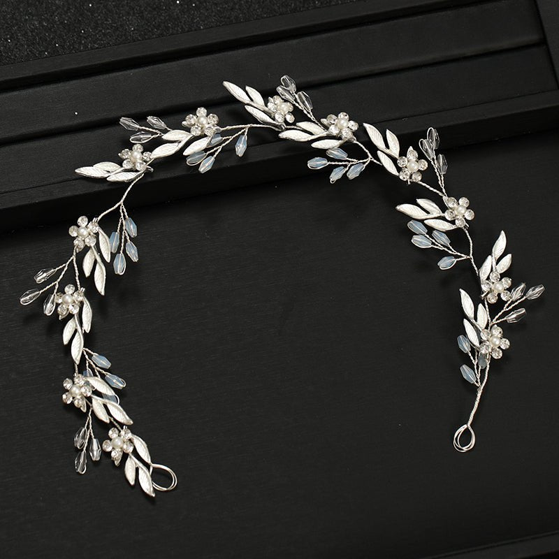 Wedding Hair Vine Bridal Hair Accessories Crystal Tiara Bridesmaid Accessory Prom Hair Accessory with Leaf Design in Silver or Gold - Floralific